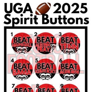 UGA Football 2025 Buttons