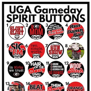 UGA Gameday SPIRIT BUTTONS