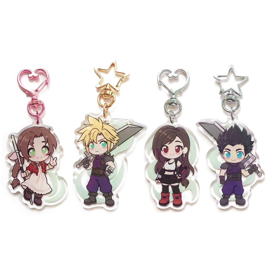 FFVII Acrylic Keychain: Aerith, Cloud, Tifa, Zack - Etsy