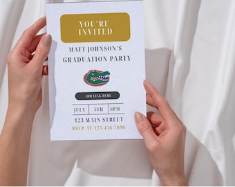 Bearbeitbare Abschlussfeier Einladung Vorlage | Klasse von 2025 Canva Invite | Moderne Digital Download | DIY Grad Party einladen