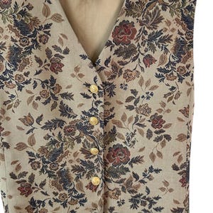 Rare steampunk, western, floral vintage Liz Claiborne tapestry vest.
