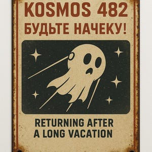 KOSMOS 482 — Soviet-Era Style Space Poster (Printable Wall Art)