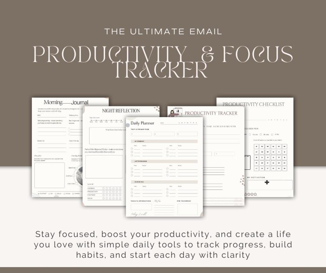 Printable Daily Planner & Night Reflection Journal: Productivity Habit ...