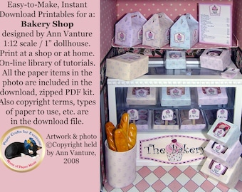 book1 Bakery shop items for 1:12 scale