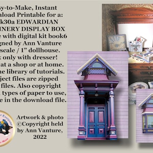 book30a Digital Display Box for Edwardian Millinery Digital Kit for 1:12 scale