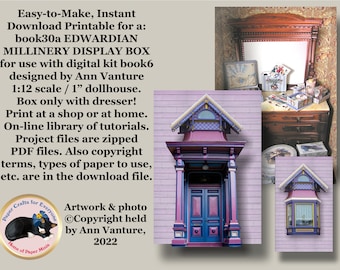 book30a エドワード朝の帽子製造所用デジタルディスプレイボックス 1:12スケール用デジタルキット