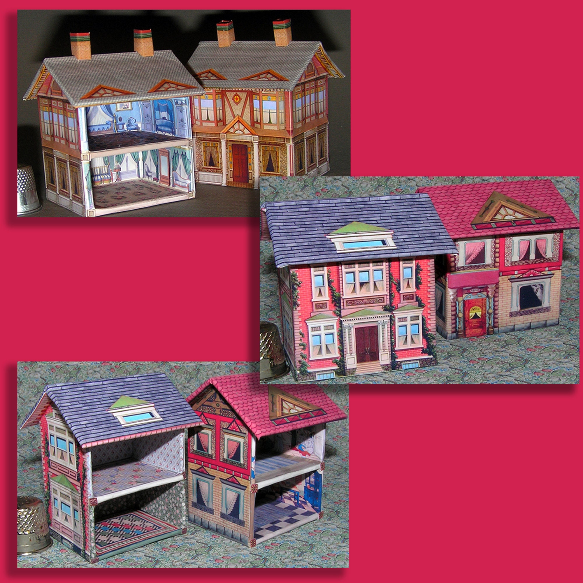 Casa vittoriana, casa delle bambole in legno, casa delle bambole in miniatura fai da te - Italia