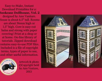 book14 Bookcase Dollhouse, Vol. 2 about 1:48 scale