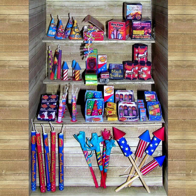 Mini Firework Set Book3 the Fireworks for A Stand 1:12 Scale - Etsy