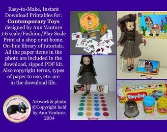 bookfd4 Contemporary Toys for 1:6 Scale