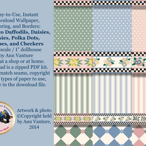 wpad004-006. Art Deco Collection of florals, checkers, polka-dots, diamonds, & stripes