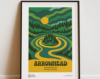 Arrowhead Park Retro Travel Poster: Mid-Century Modern Wall Art