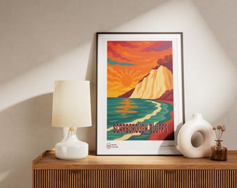 Scarborough Bluffs Poster – Retro Ontario Park, Mid-Century Travel Print
