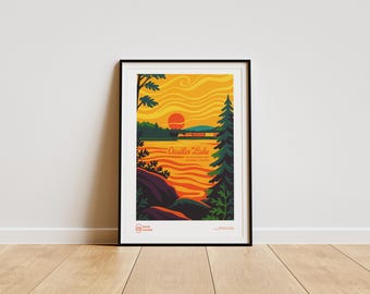 Oastler Lake Ontario Poster: Retro 1960s Mid-Century Travel Print