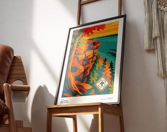 Bruce Trail Poster – Retro Ontario Park, Mid-Century Modern Wall Art