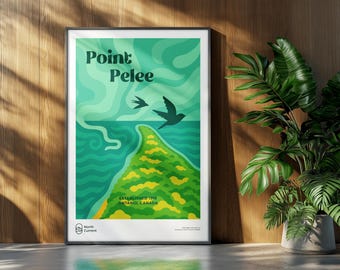 Point Pelee Vintage Travel Print: Mid-Century Modern Wall Art