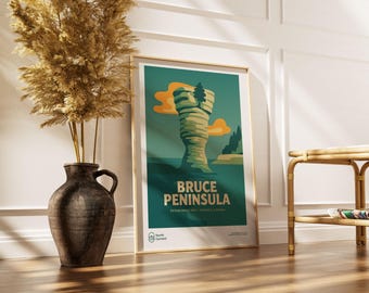 Bruce Peninsula Travel Poster: Mid-Century Ontario Park Print