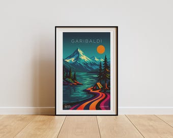 Garibaldi Lake Travel Poster – Retro Canadian West Art Print