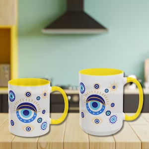 Evil Eye Coffee Mug: Turkish Nazar Protection, Spiritual Gift