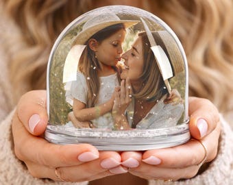 Personalized Photo Snow Globe, Custom Family Picture Keepsake, Mother's Day Gift