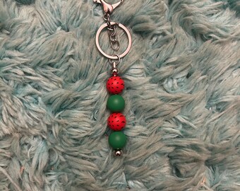 Watermelon beaded keychain