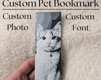 Custom Pet Bookmark - Personalized Dog or Cat Portrait Gift for Book Lovers