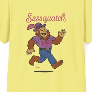 Sassquatch Unisex T-Shirt, Funny Sasquatch Shirt with Sassy Flair, Comedy Parody Tee, Wordplay Design, Bigfoot Graphic Shirt