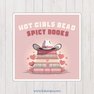 Stickers carrés littéraires mignons pour les amateurs de lecture, filles sexy lisent des livres épicés, ordinateur portable tendance, journal, décoration esthétique, idée cadeau