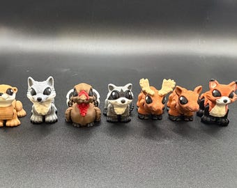 Woodland Animal Hatchlings Set | Miniature Forest Creatures Desk Decor