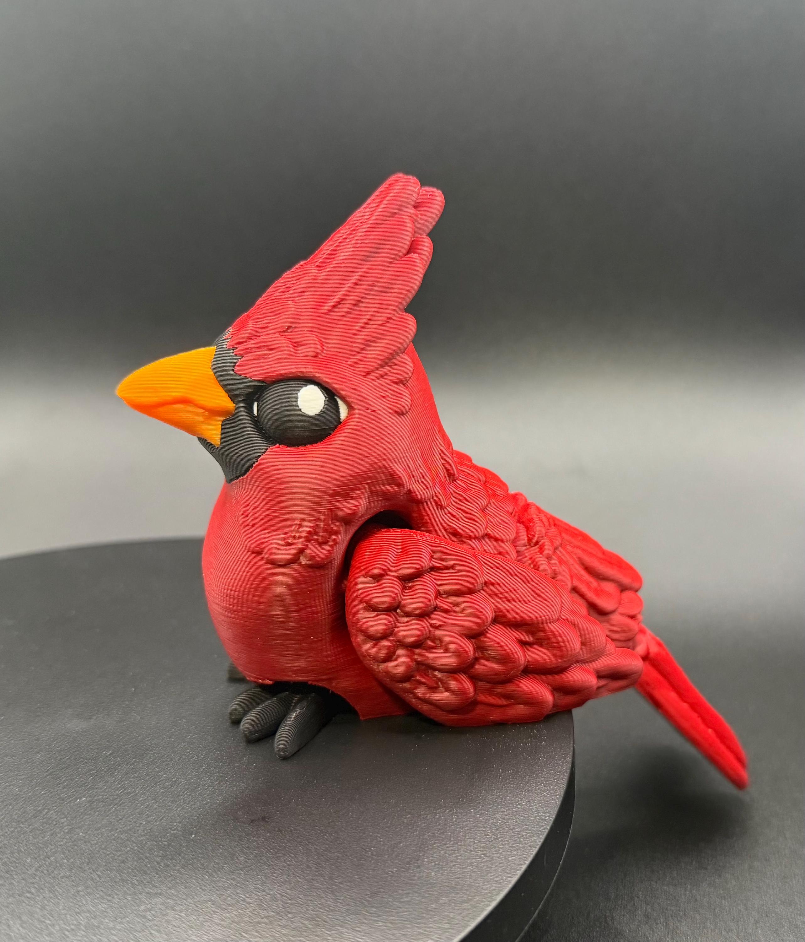 Articulated Cardinal Figure – 4” 3D Printed Bird Collectible – Red ...