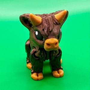Articulated Highland Cow Bronze and Gold