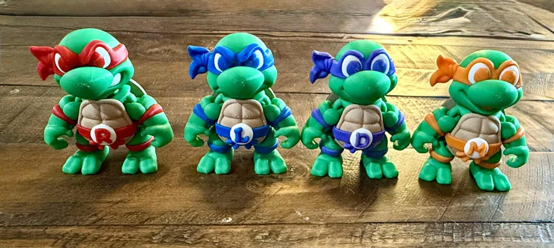 Articulated Ninja Turtles Set: 3D Printed PLA Figures With Shells - Etsy UK