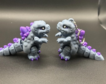 Articulated Kaiju Figure or Keychain: 3D Printed Godzilla-Inspired Collectible