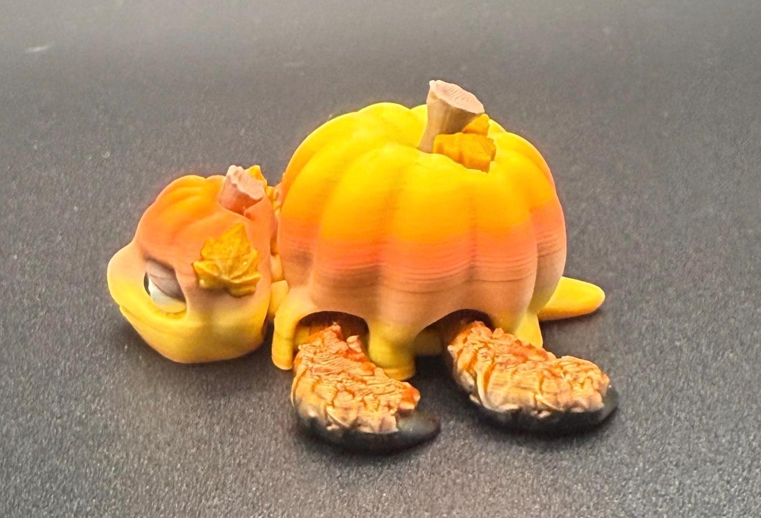 Fall Harvest Sea Turtle – 3D Printed Articulated Pumpkin or Caramel ...