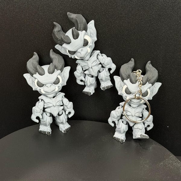 Articulated Gargoyle Figure: Gothic Desk Toy, Keychain, or Magnet