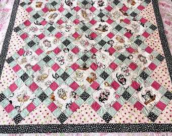 Loralie Designs Fancy Cat Stoffkollektion 2005 Pink Schwarz Auslaufartikel Selten