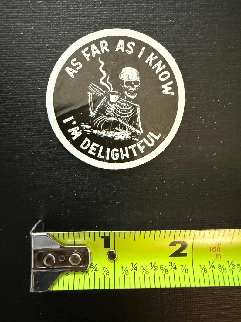 Delightful Skeleton Vinyl Sticker - Etsy