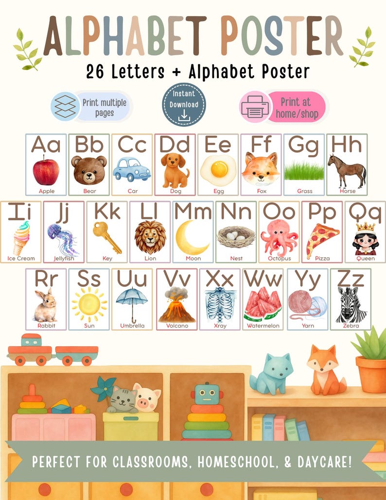 Alphabet Posters | Wall and Flash Cards | Classroom Decor | Learning ...