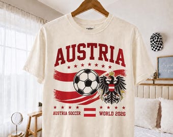 Vintage Austria Shirt World Club Soccer Fan Tee, Gift for Soccer Fans, Austrian Pride Graphic T-shirt, Retro Sport Apparel, Unisex Top