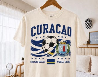 Curacao World Club Shirt, 2026 Soccer Fan T-shirt, Retro Caribbean Sports Tee, Curacao Souvenir Gift, Vintage Style Football Fan Apparel
