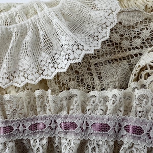 Vintage Lace Journal Bundle – lace, doilies, and hankies for Scrapbooking & Junk Journals | Over 20 Pieces, 8&quot;+ Lengths