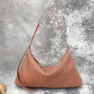Genuine leather woven bag, hand woven leather bag, bohemian woven wallet, women's handbag, woven tote bag, vintage women's bag, brown bag
