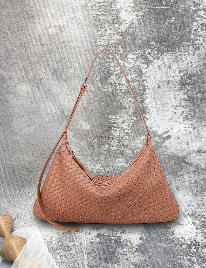 Genuine leather woven bag, hand woven leather bag, bohemian woven wallet, women's handbag, woven tote bag, vintage women's bag, brown bag