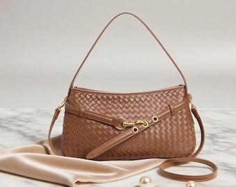 Handwoven Leather Sling Bag: Bohemian Shoulder Bag