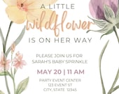 Customizable White Floral Baby Sprinkle Invitation