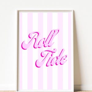 Roll Tide Printable Wall Art – University of Alabama Dorm Room Decor | Crimson Tide Digital Print | Multiple Colors | Instant Download