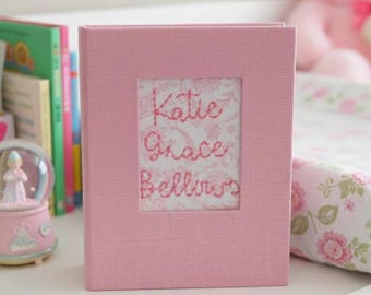 Personalized Embroidered Baby Photo Book | Custom Keepsake Memory Book | Baby Shower Gift