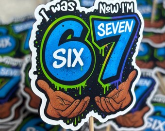 Six Seven Cupcake Toppers Meme | 6 7 Birthday Party Decorations