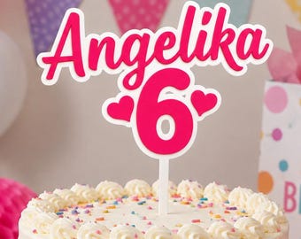 3D Cake Topper Personalized | Custom Name and Age Birthday Decoration
