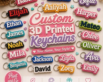 Personalized 3D Printed Keychain | Custom Name Keychain | Backpack Tag | Choose Font & Colors